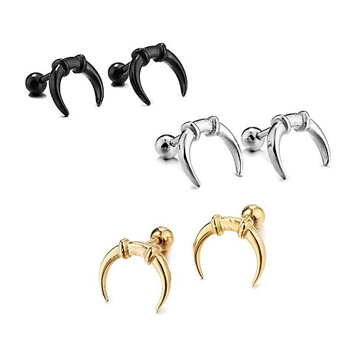 

Men's Earrings Classic Holiday Birthday Stylish Simple Stainless Steel Earrings Jewelry Silver / Gold / Black For Street Formal Date Festival 1pc