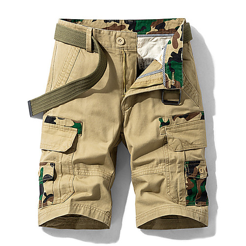 

Men's Sporty Casual / Sporty Quick Dry Breathable Soft Daily Sports Chinos Shorts Pants Camouflage Short Sporty Zipper Pocket ArmyGreen Blue Black Khaki