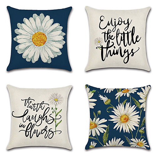 

Floral Double Side Cushion Cover 4PC Soft Decorative Square Throw Pillow Cover Cushion Case Pillowcase for Bedroom Livingroom Superior Quality Machine Washable Outdoor Cushion for Sofa Couch Bed Chair