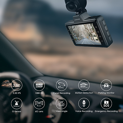 

AZDOME 1080p Full HD Car DVR 170 Degree Wide Angle CMOS Dash Cam with ADAS Car Recorder