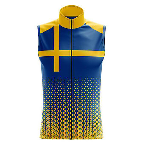 

21Grams Women's Sleeveless Cycling Jersey Summer Spandex Polyester BlueYellow Stripes National Flag Bike Top Mountain Bike MTB Road Bike Cycling Quick Dry Moisture Wicking Breathable Sports Clothing