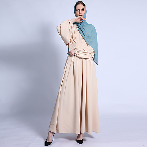 

Arabian Adults Women's Cosplay Abaya Dress Arabian Dress For Party Halloween Polyster Solid Colored Halloween Carnival Masquerade Dress