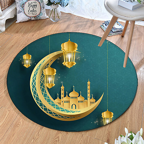 

Round 5mm Area Rugs Machine Made Polyster Non Skid Modern 3D
