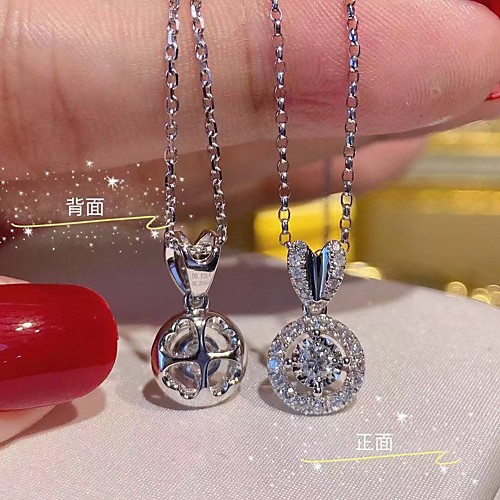 

Women's Clear AAA Cubic Zirconia Pendant Necklace Classic Floral / Botanicals Dainty Simple Elegant Classic Brass Silver 50 cm Necklace Jewelry 1pc For Wedding Party Evening Formal Festival