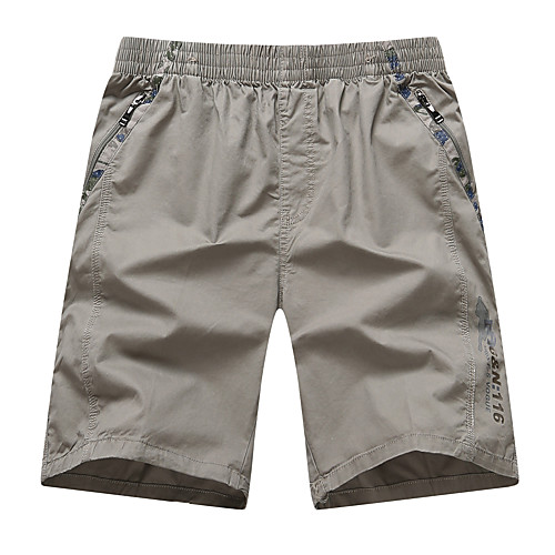 

Men's Sporty Casual Breathable Soft Daily Sports Chinos Shorts Pants Solid Color Knee Length Pocket Elastic Waist Yellow Army Green Khaki Black