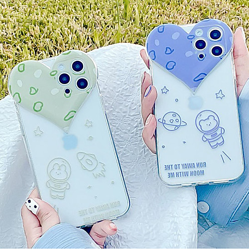 

Phone Case For Apple Back Cover iPhone 12 Pro Max 11 SE 2020 X XR XS Max 8 7 Shockproof Dustproof Cartoon Heart Geometric Pattern TPU