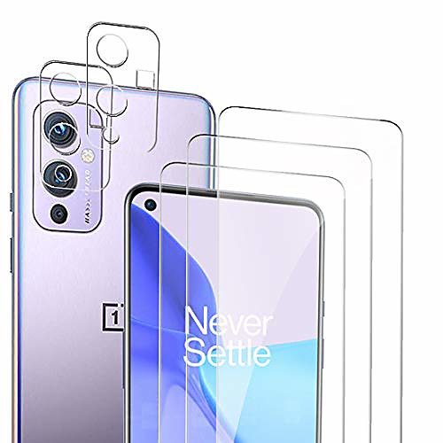 

flsun for oneplus 9 screen protector [3 pack] camera lens protector [2 pack], 9h hardness anti-scratch tempered glass, case friendly, anti-fingerprint,anti-scratch
