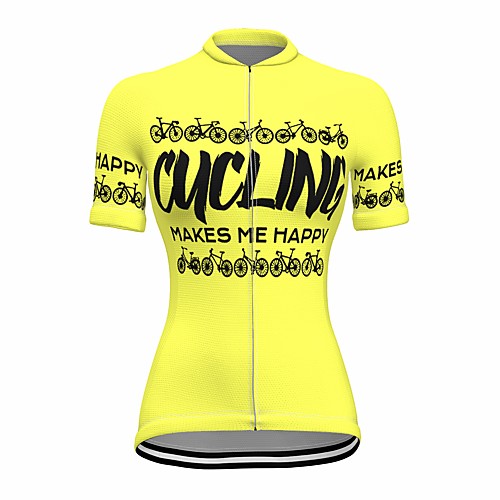 

21Grams Women's Short Sleeve Cycling Jersey Summer Spandex Yellow Bike Top Mountain Bike MTB Road Bike Cycling Quick Dry Moisture Wicking Sports Clothing Apparel / Stretchy / Athleisure