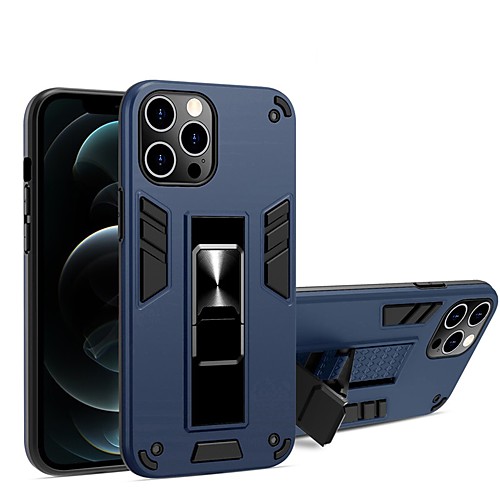 

Phone Case For Apple Back Cover iPhone 12 Pro Max 11 SE 2020 X XR XS Max 8 7 6 Shockproof Dustproof with Stand Solid Colored TPU