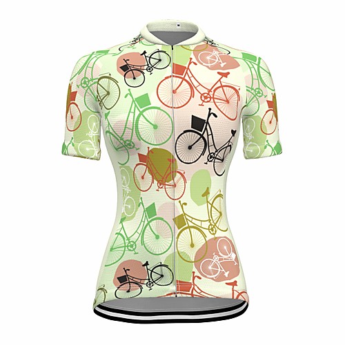 

21Grams Women's Short Sleeve Cycling Jersey Summer Spandex Green Bike Top Mountain Bike MTB Road Bike Cycling Quick Dry Moisture Wicking Sports Clothing Apparel / Stretchy / Athleisure