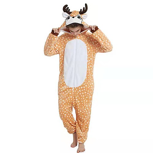 

Adults' Kigurumi Pajamas Giraffe Onesie Pajamas Flannel Fabric Yellow Cosplay For Men and Women Animal Sleepwear Cartoon Festival / Holiday Costumes