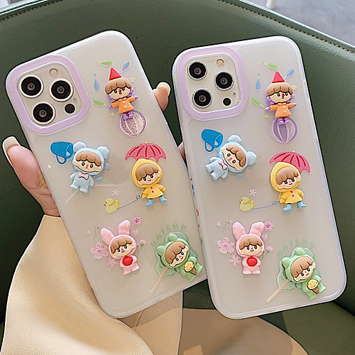 

Phone Case For Apple Back Cover iPhone 12 Pro Max 11 SE 2020 X XR XS Max 8 7 Shockproof Dustproof Cartoon Transparent TPU