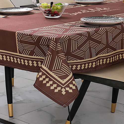 

Tablecloth Oil-Proof Spill-Proof and Water Resistance Linens Classic Geometric Table Cover Table Decorations Eco-friendly for Christmas Holidays Dining Table Tea Table