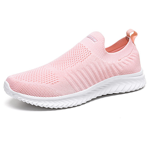 

Women's Trainers Athletic Shoes Flat Heel Round Toe Daily Tissage Volant Solid Colored Black / White Pink Black