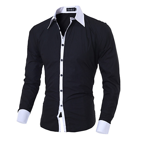 

Men's Shirt non-printing Color Block Long Sleeve Casual Tops Casual Soft Breathable Blue Blushing Pink Gray