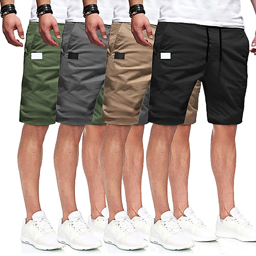 

Men's Classic Style Outdoor Daily Weekend Tactical Cargo Pants Solid Color Full Length Drawstring Grey Khaki Green Black