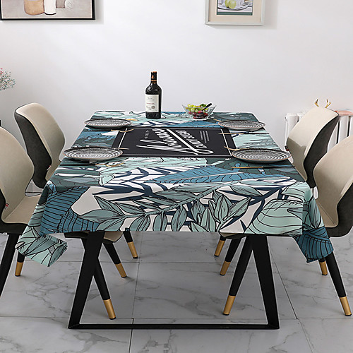 

Tablecoth Classic Green Leaf Pattern Spillproof Waterproof Eco-friendly Printing Table Cover Olive Table Decorations for Banquet Party Kitchen Dining Room