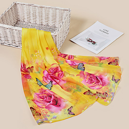 

Women's Chiffon Scarf Traveling Multi-color Chiffon Scarf Floral