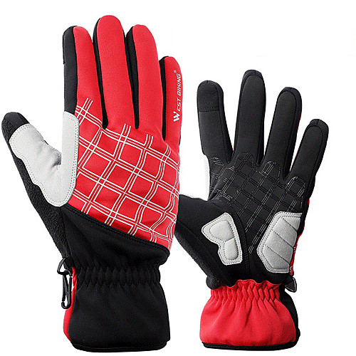 

Bike Gloves / Cycling Gloves Reflective Waterproof Warm Quick Dry Full Finger Gloves Sports Gloves Black / Silver Black / Red Black / Blue for Adults' Outdoor Exercise Cycling / Bike