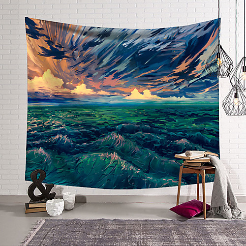 

Oil Painting Style Wall Tapestry Art Decor Blanket Curtain Hanging Home Bedroom Living Room Decoration Polyester