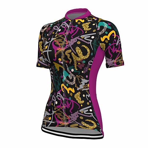 

21Grams Women's Short Sleeve Cycling Jersey Summer Spandex Fuchsia Graffiti Bike Top Mountain Bike MTB Road Bike Cycling Quick Dry Moisture Wicking Sports Clothing Apparel / Stretchy / Athleisure