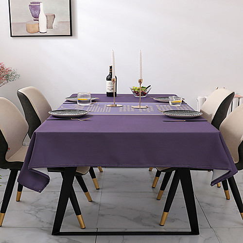 

Dust-Proof Tablecloth Violet Purple Linens Oil-Proof Spill-Proof and Water Resistance Nordic Classic Table Cover Purple Table Decorations for Wedding Party Events Kitchen Dining