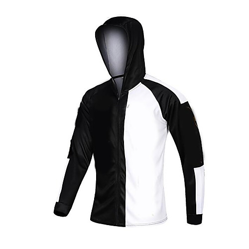 

CAWANFLY Men's Unisex Fishing Shirt Outdoor Long Sleeve Quick Dry Waterproof Zipper Breathable Top Autumn / Fall Spring Sports & Outdoor Athleisure Fishing BlackWhite / Micro-elastic