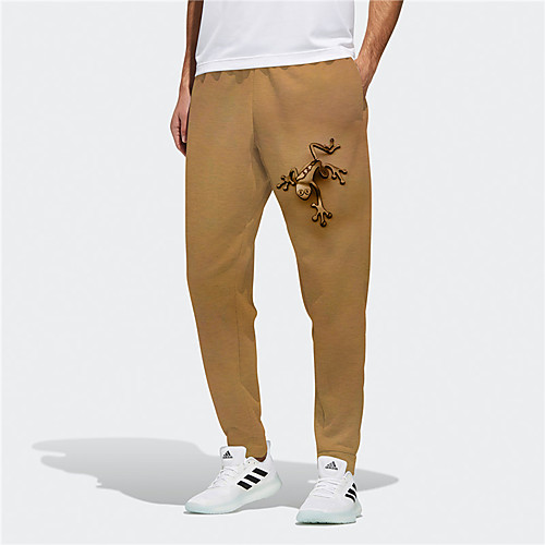 

Men's Novelty Designer Casual / Sporty Big and Tall Breathable Sports Daily Fitness Jogger Pants Sweatpants Trousers Pants Graphic Prints Animal Full Length Drawstring Elastic Waist Brown