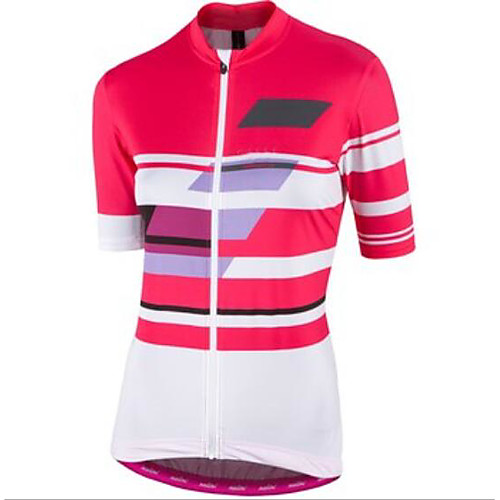 

CAWANFLY Women's Short Sleeve Cycling Jersey Summer Red and White Bike Tracksuit Jersey Top Road Bike Cycling Quick Dry Sports Clothing Apparel / Micro-elastic