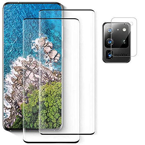 

[21 camera lens protector] for samsung galaxy s21 ultra screen protector [fingerprint sensor support] easy install hd film tempered glass for galaxy s21 ultra 5g (6.8)