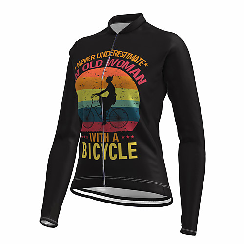 

21Grams Women's Long Sleeve Cycling Jersey Spandex Black Bike Top Mountain Bike MTB Road Bike Cycling Quick Dry Moisture Wicking Sports Clothing Apparel / Stretchy / Athleisure