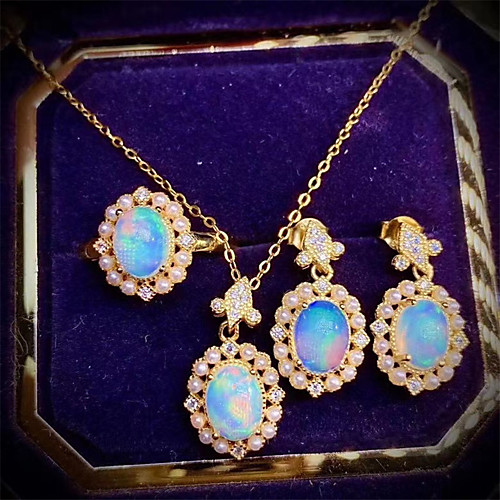 

Women's Cubic Zirconia Jewelry Set Earrings Set Geometrical Flower Snowflake Crown Artistic Fashion Classic Trendy Sweet 18K Gold Plated Earrings Jewelry Gold For Christmas Party Evening Gift Formal