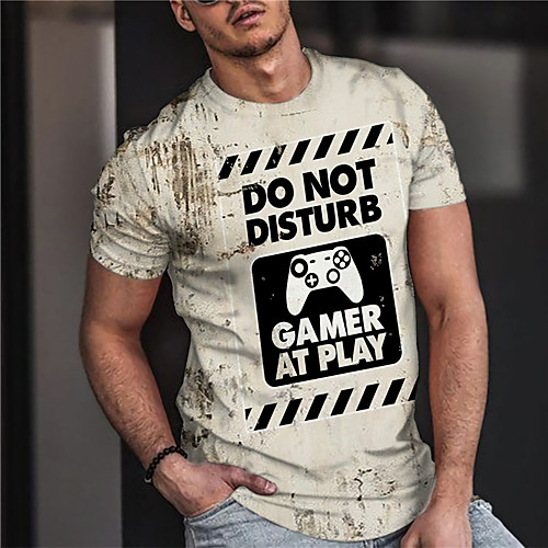 

Men's Unisex Tee T shirt Shirt 3D Print Graphic Prints Game Console Print Short Sleeve Daily Tops Casual Designer Big and Tall Light Yellow