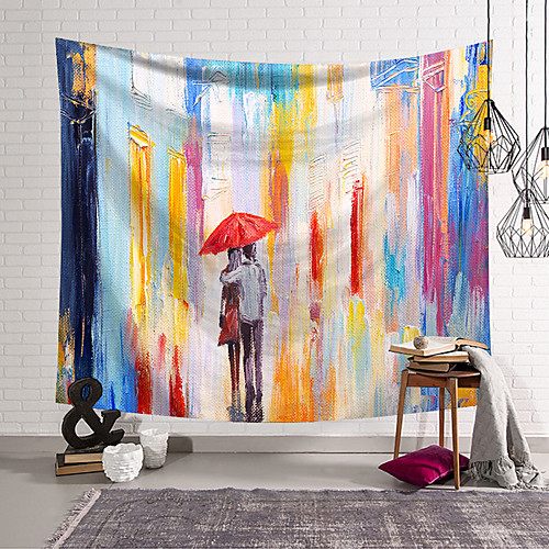 

Oil Painting Style Wall Tapestry Art Decor Blanket Curtain Hanging Home Bedroom Living Room Decoration Polyester