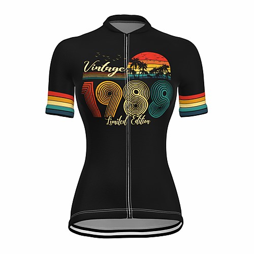 

21Grams Women's Short Sleeve Cycling Jersey Summer Spandex Black Bike Top Mountain Bike MTB Road Bike Cycling Quick Dry Moisture Wicking Sports Clothing Apparel / Stretchy / Athleisure