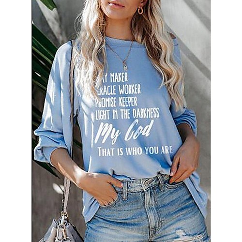 

Women's Sweatshirt Pullover Letter Print Daily Sports Other Prints Sportswear Streetwear Hoodies Sweatshirts Blue Black Red