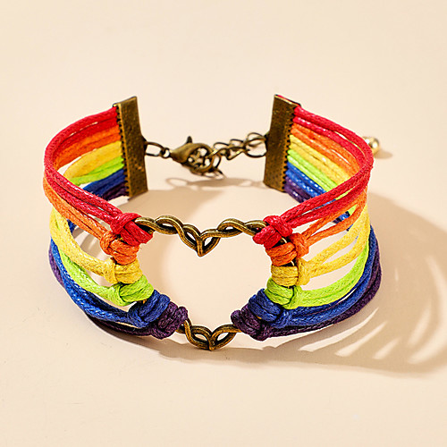 

Women's Bracelet woven Birthday Trendy Casual / Sporty Cute Sweet Alloy Bracelet Jewelry Rainbow For Sport Prom Date Birthday Festival
