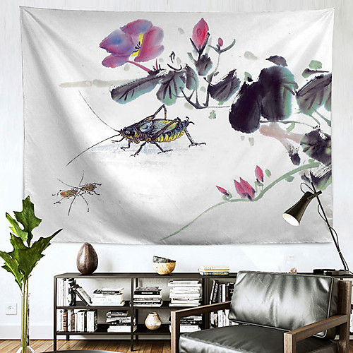 

Chinese Ink Painting Style Wall Tapestry Art Decor Blanket Curtain Hanging Home Bedroom Living Room Decoration Polyester