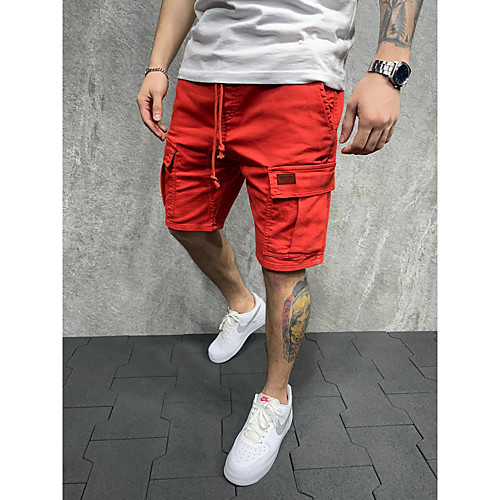 

Men's Shorts Sports Sports Shorts Pants Solid Color Short Sporty Yellow Grey Khaki Black Red