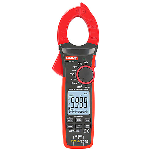 

UNI-T UT207B 1000V 1000A True RMS AC/DC 6000 Counts Clamp Meter Digital LED Screen Backlight Flashlight l Display