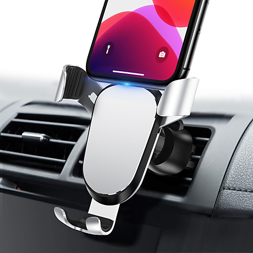

Phone Holder Stand Mount Car Air Vent Outlet Grille Car Holder Phone Holder Gravity Type Adjustable 360°Rotation Silicone Aluminum Alloy Phone Accessory iPhone 12 11 Pro Xs Xs Max Xr X 8 Samsung