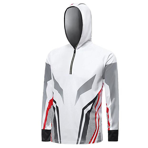 

CAWANFLY Men's Hoodie Jacket Fishing Jacket Outdoor Long Sleeve UPF50 UV Protection Quick Dry Waterproof Zipper Lightweight Jacket Top Autumn / Fall Spring Summer Athleisure Fishing Camping & Hiking