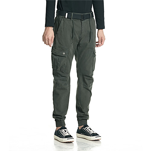 

Men's Casual / Sporty Chino Soft Sports Daily Leisure Sports Pants Chinos Pants Solid Colored Full Length Sporty ArmyGreen Blue Khaki Black