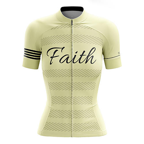 

21Grams Women's Short Sleeve Cycling Jersey Summer Spandex Yellow Stripes Bike Top Mountain Bike MTB Road Bike Cycling Quick Dry Moisture Wicking Sports Clothing Apparel / Stretchy / Athleisure