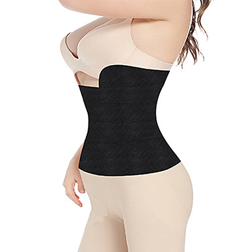 

Corset Women's Nylon Basic Solid Color Shapewear Underbust Corset Seamed Black One-Size