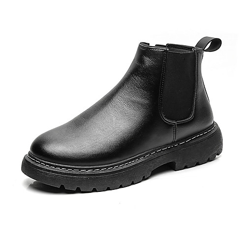 

Men's Boots Casual Daily PU Breathable Non-slipping Wear Proof Black Fall