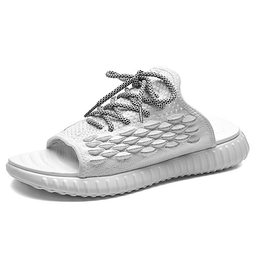 

Men's Sandals Beach Daily Tissage Volant Breathable White Black Spring Summer