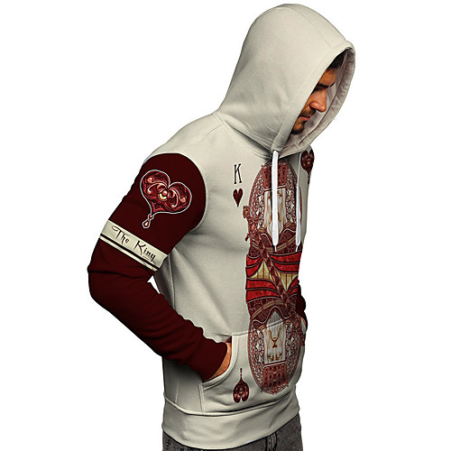 

Men's Unisex Hoodie Graphic Prints Poker Print Daily Sports 3D Print 3D Print Casual Hoodies Sweatshirts Wine