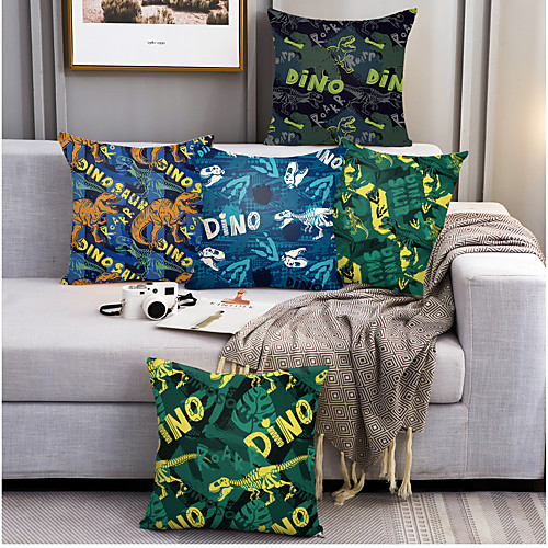 

Dinosaur Double Side Cushion Cover 5PC Soft Decorative Square Throw Pillow Cover Cushion Case Pillowcase for Bedroom Livingroom Superior Quality Machine Washable Outdoor Cushion for Sofa Couch Bed Chair