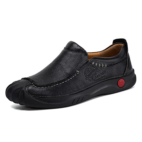 

Men's Loafers & Slip-Ons Comfort Shoes Crib Shoes Casual Daily Leather Non-slipping Shock Absorbing Wear Proof Black Brown Fall Winter